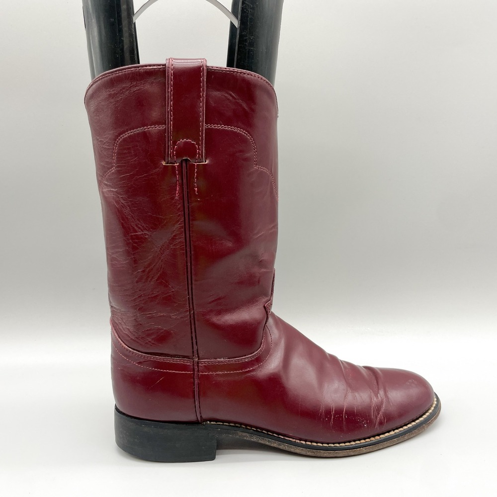 Tony Lama Womens 6.5 Burgundy Leather Western Cowgirl Boots VTG Coastal Festival